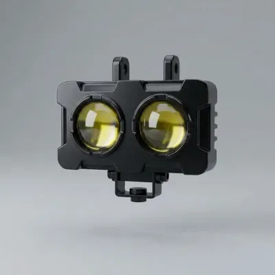 FARO LED DOBLE LUPA B/A+FLASH RECTANGULAR