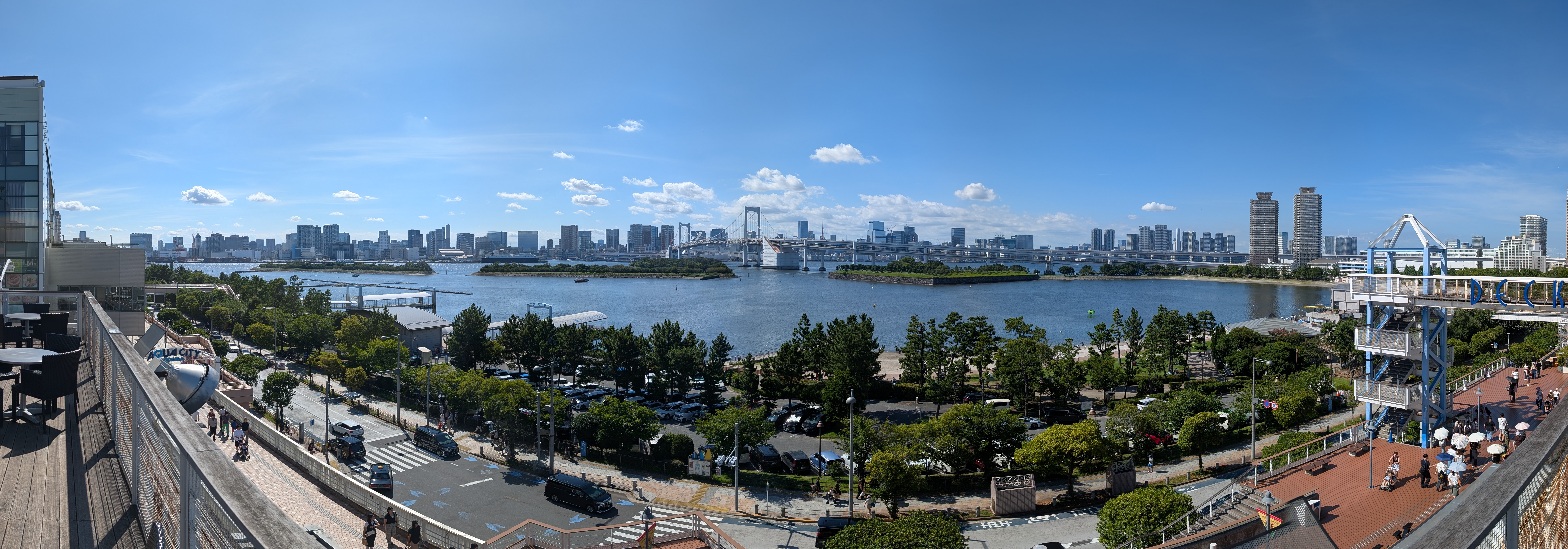 Odaiba is nice, the sun is hot