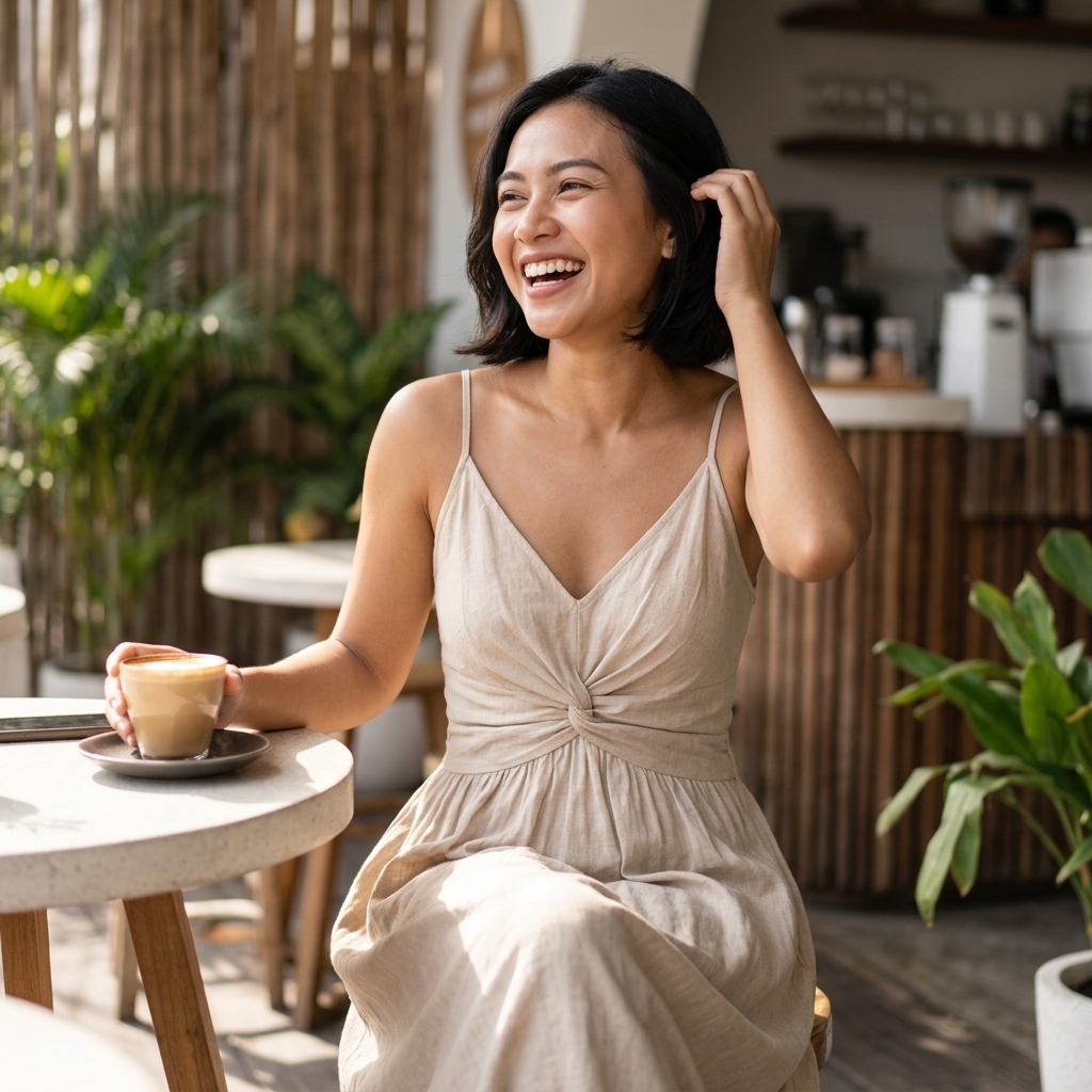 Elena Twist-Front Linen Dress 3