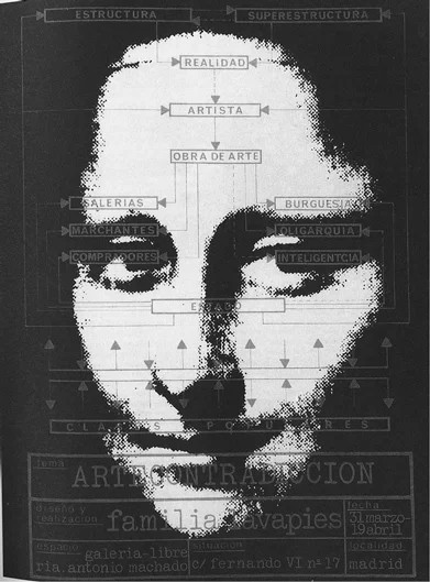 «Фамилья Лавапьес». «Искусствопротиворечие», афиша выставки, Мадрид, 1975