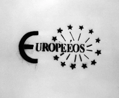 Preiswert Arbeitskollegen. «Европеейцы», трафаретное граффити, 1990