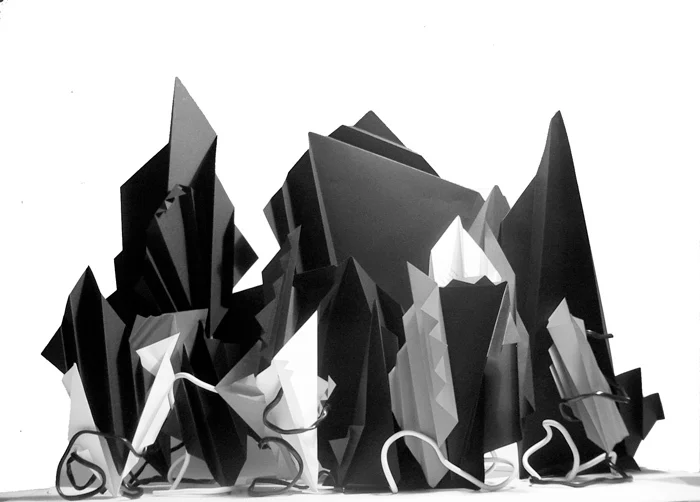 Стас Шурипа. «Бумажный парад», бумага А1 и А4, кабель, 2008. Фото из архива «ХЖ»