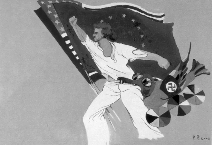 Павел Пепперштейн. Серия «Политические галлюцинации», 2003, «Проблемы на пути в современный мир»