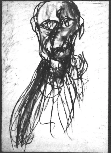 Андрей Горбатюк. Портрет врача, 1995. Бумага, масляная пастель