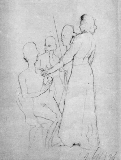 Игорь Макаревич. Суд Париса. 1994. Бумага, карандаш.