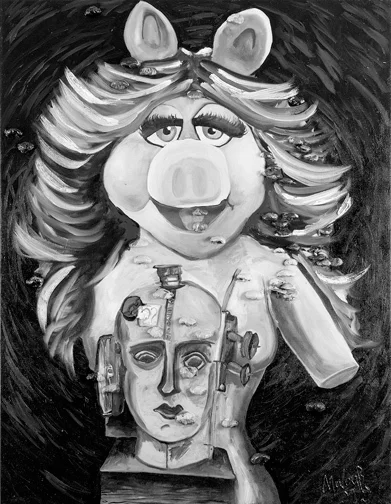 Матье Малуф «Бюст с дадаистской скульптурой», 2019