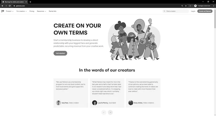 Социальная сеть «Patreon».