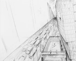 Илья Кабаков «Падший ангел», 1996. Рисунок. Предоставлено Эмилией Кабаковой.