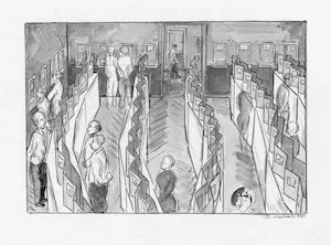 Илья Кабаков «Десять альбомов», 1992. Эскиз инсталляции. Предоставлено Эмилией Кабаковой.
