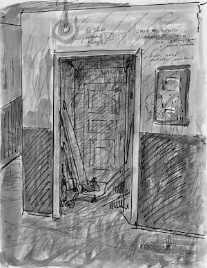 Илья Кабаков «Лабиринт (Альбом моей матери)», 1990. Эскиз инсталляции. Предоставлено Эмилией Кабаковой.