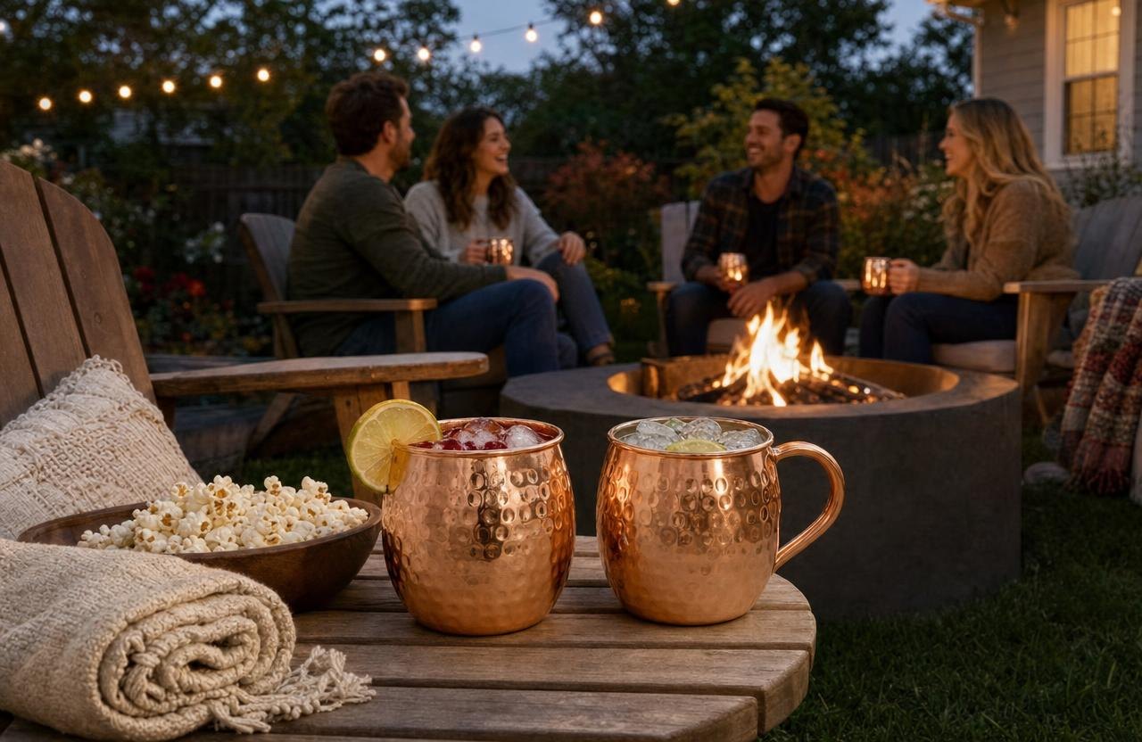 Pure Copper Mugs Fall Fire Pit Night 10 Cozy Ideas