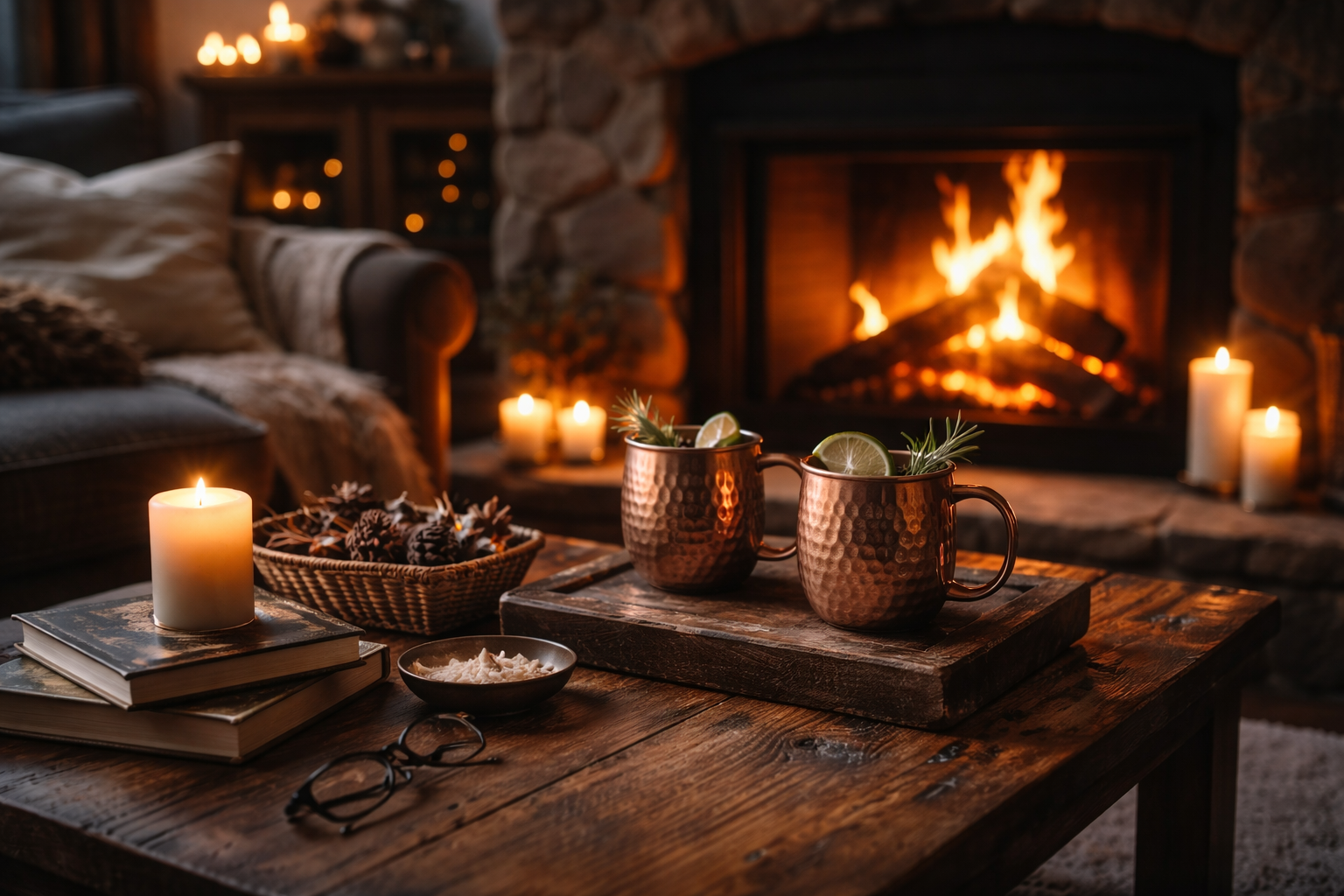 The Cozy Winter Ritual: Copper Cocktails, Crackling Fires & Slow Evenings at Home