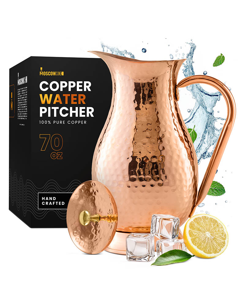 Pure Copper 70 Oz Water Pitcher Tall