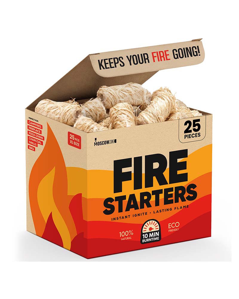 Natural Wood Wool Fire Starters (25 pc)