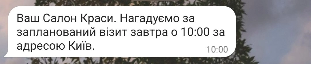 Telegram-нагадування за день до візиту