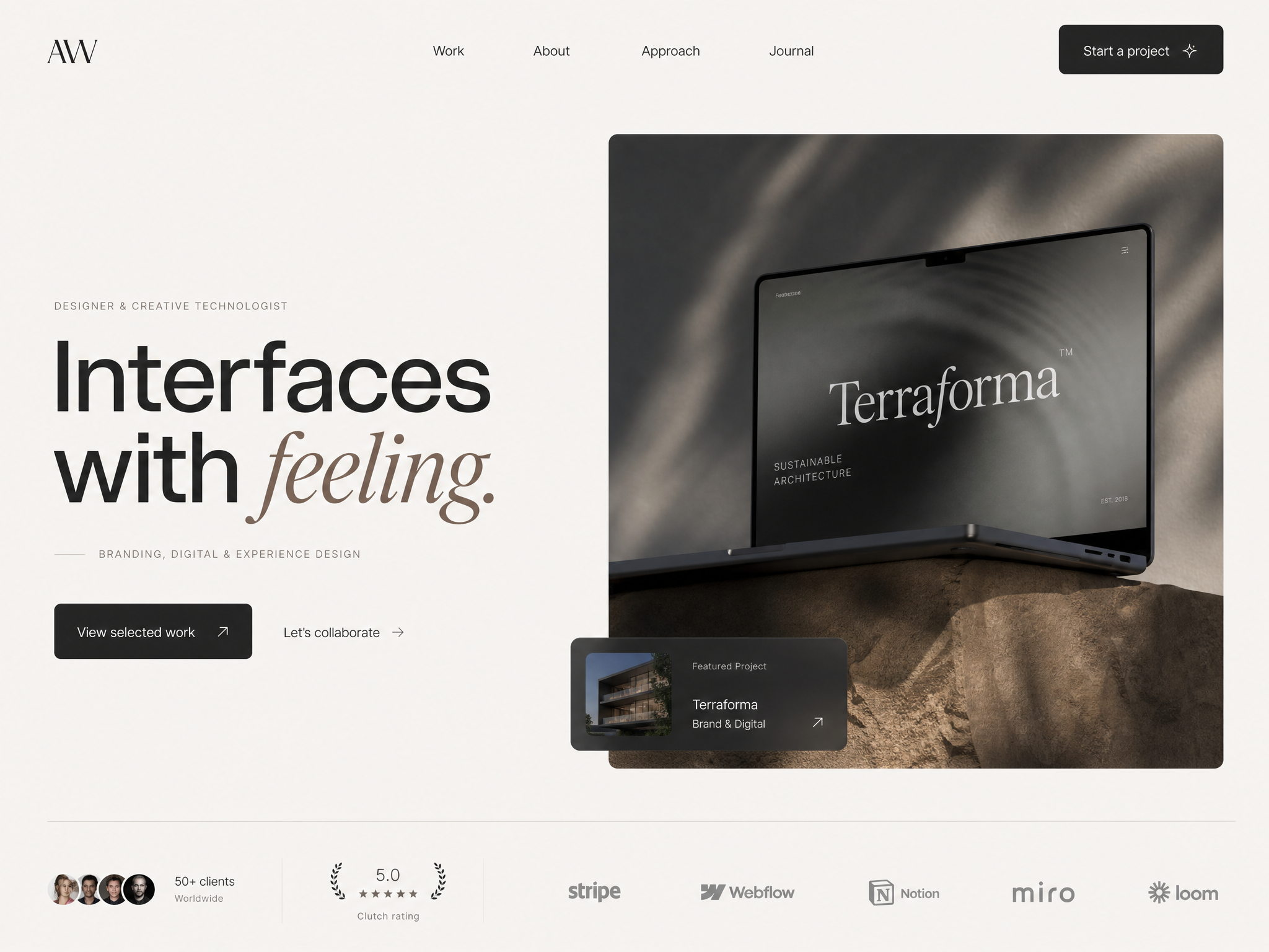 Portfolio Hero web design
