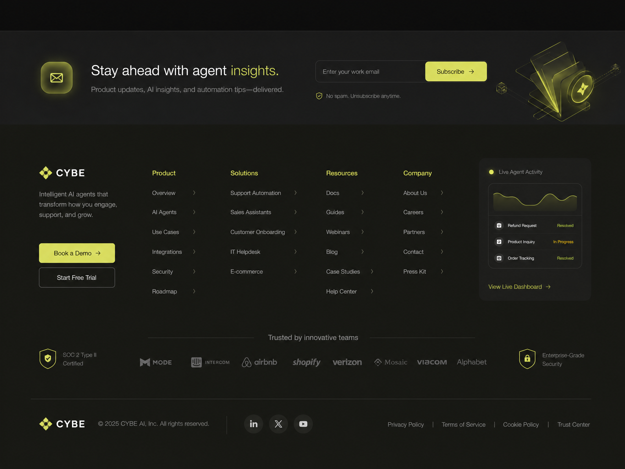 SaaS Footer web design