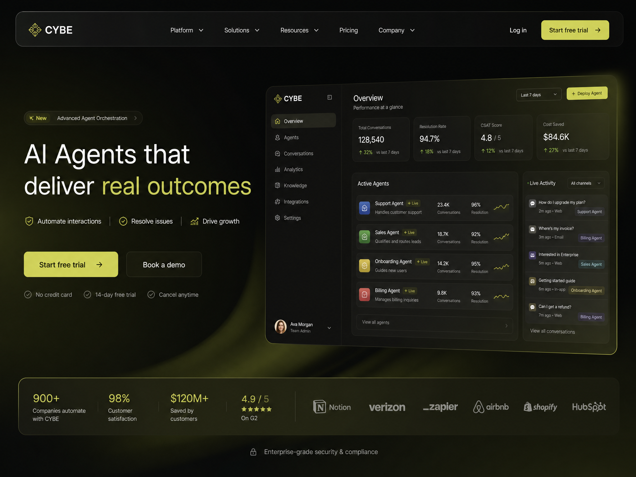 SaaS Hero web design