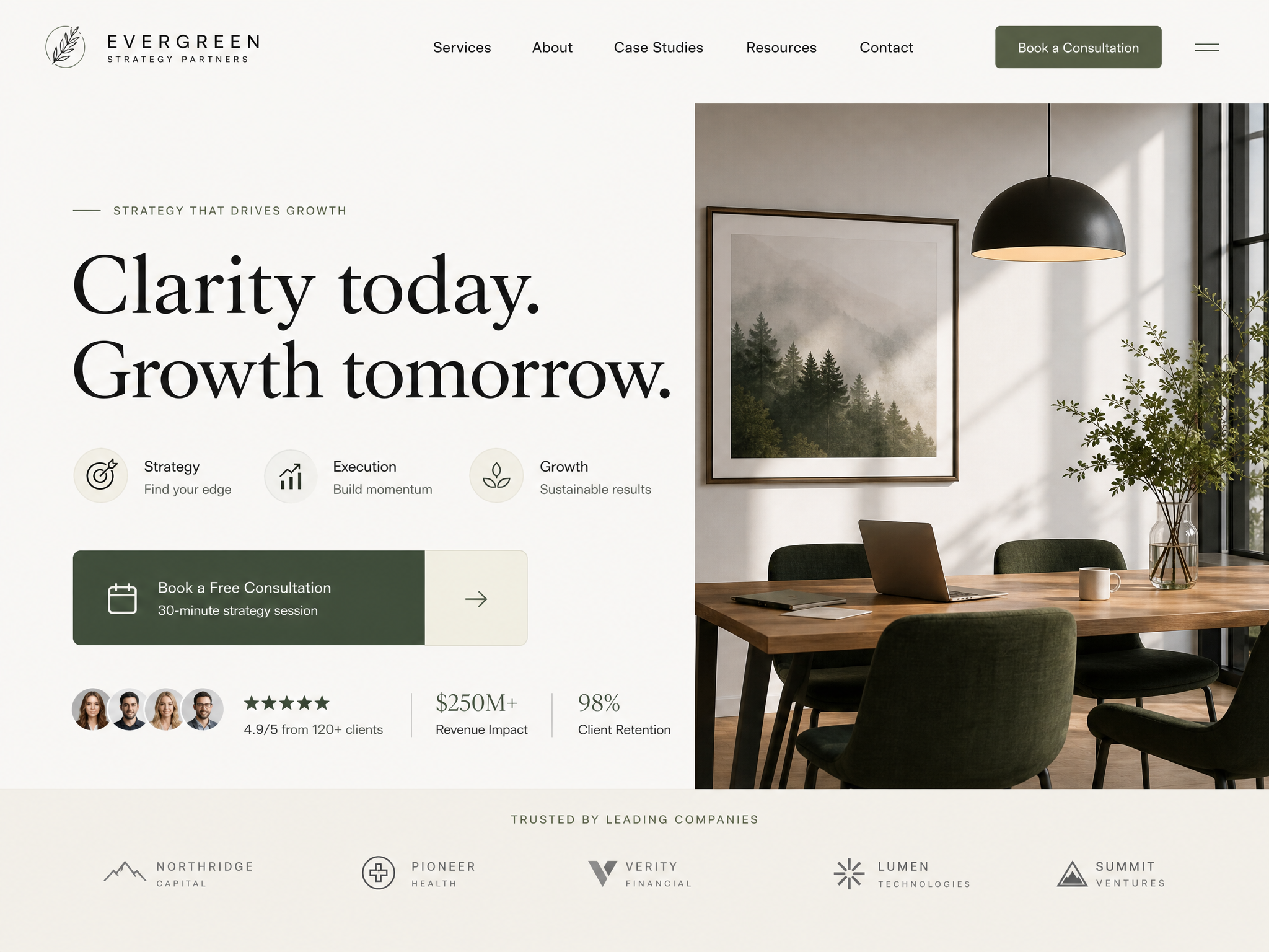Services Hero web design