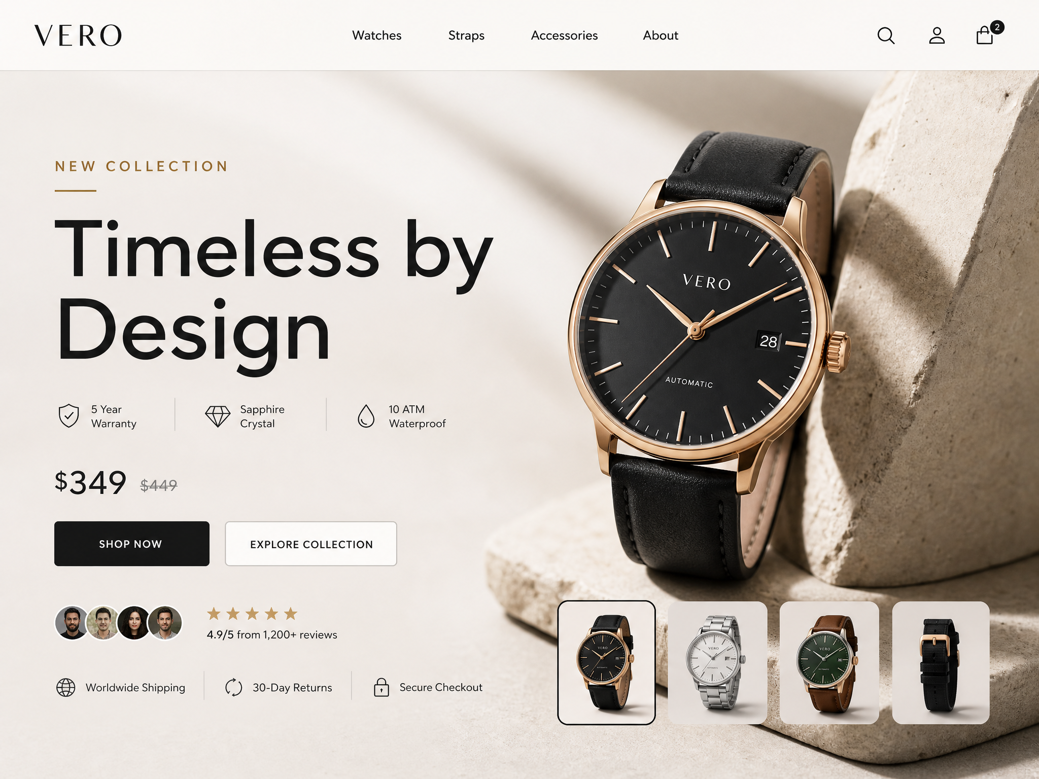 E-commerce Hero web design