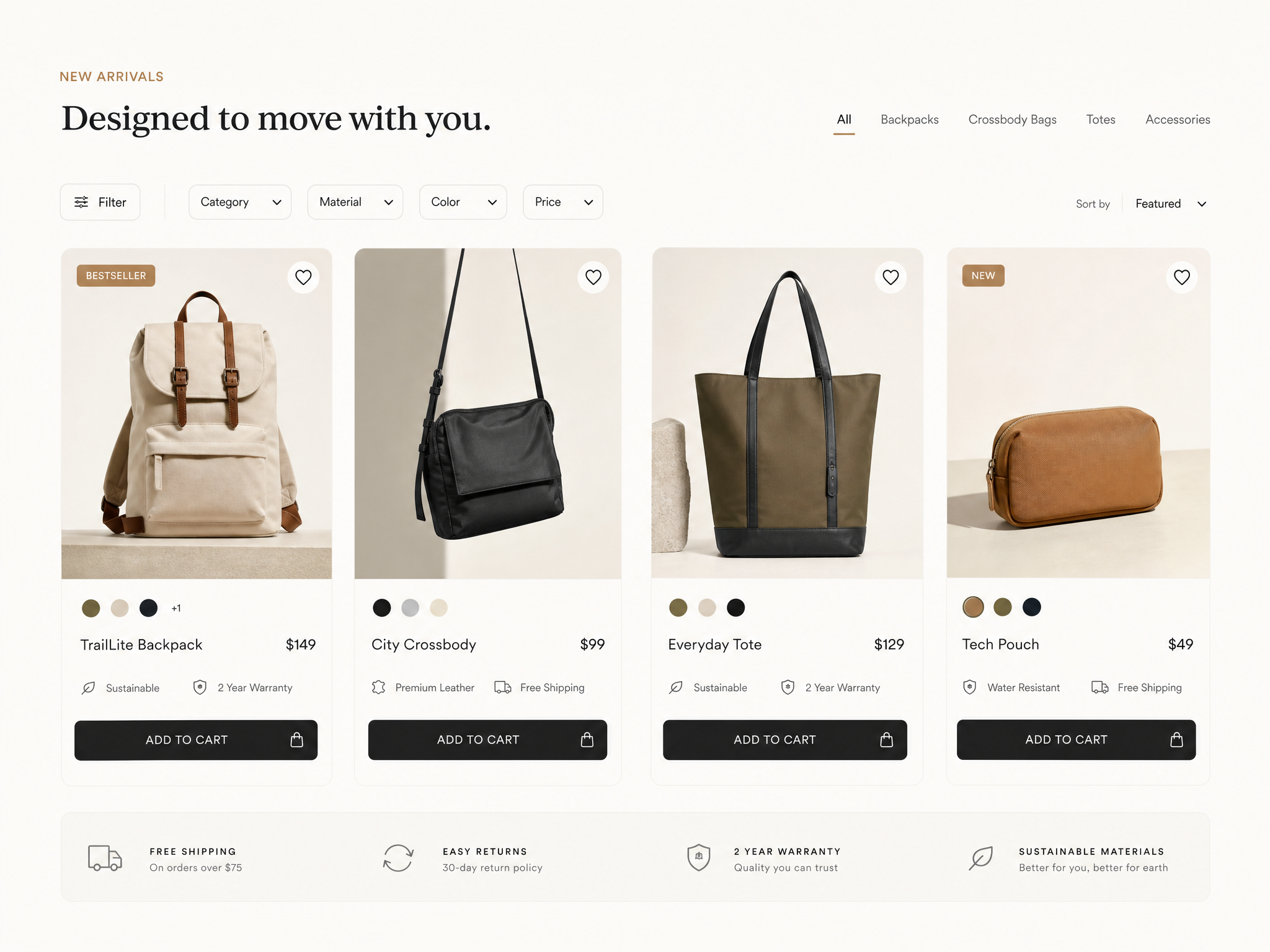E-commerce Product Grid web design