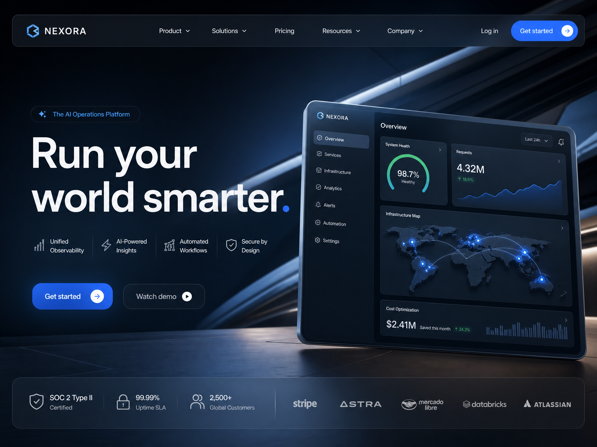 Futuristic Hero web design