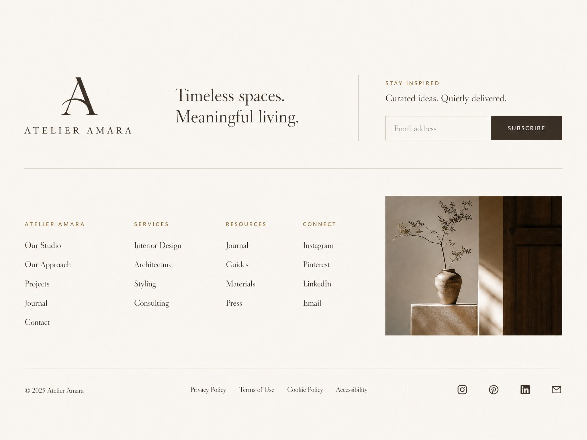Serif Footer web design