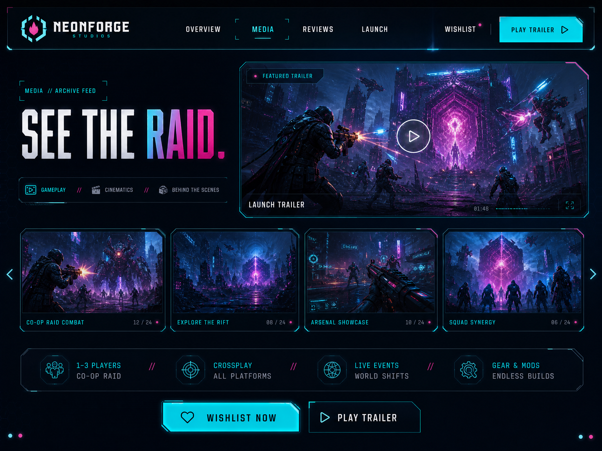 Game Media web design