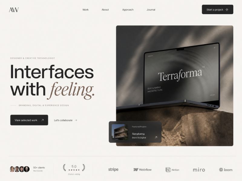 Portfolio Hero web design