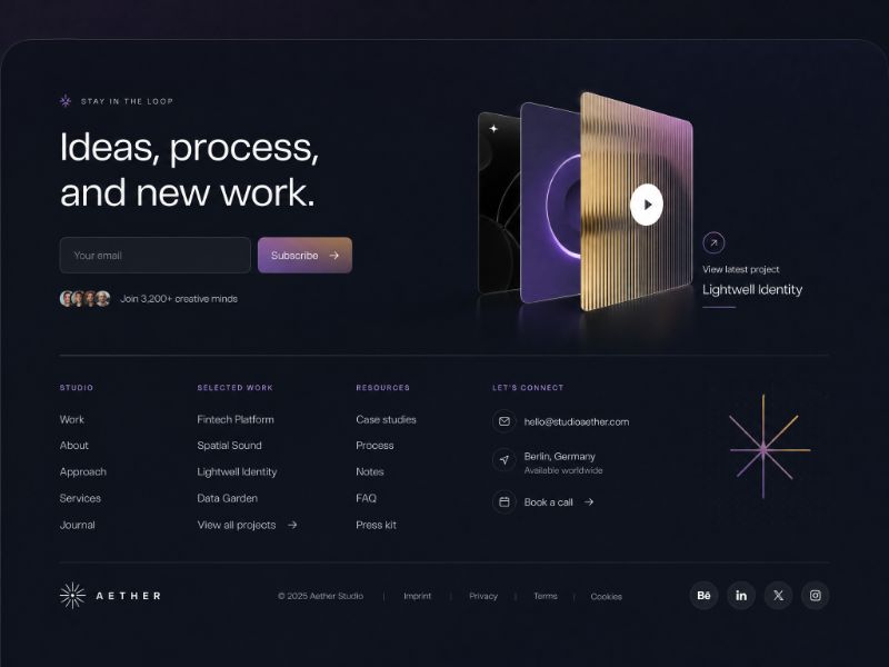 Portfolio Footer web design