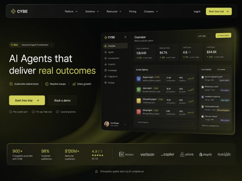 SaaS Hero web design