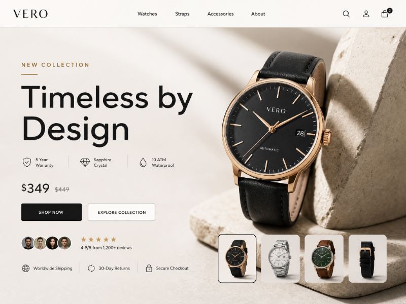 E-commerce Hero web design