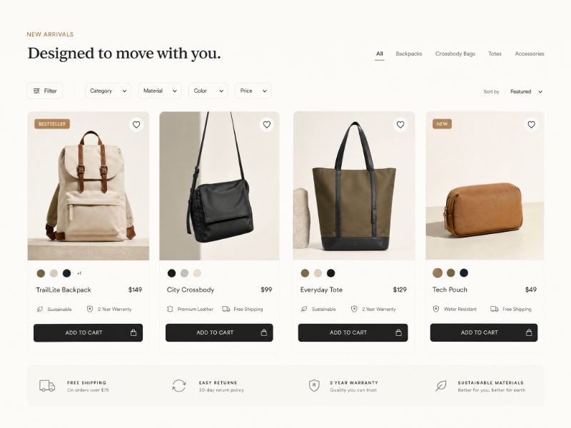 E-commerce Product Grid web design