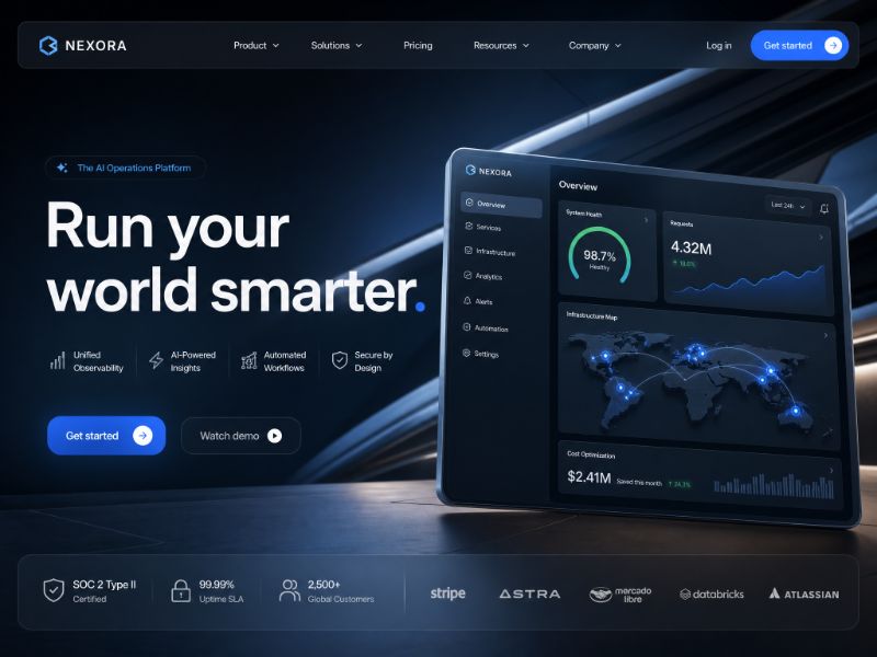 Futuristic Hero web design