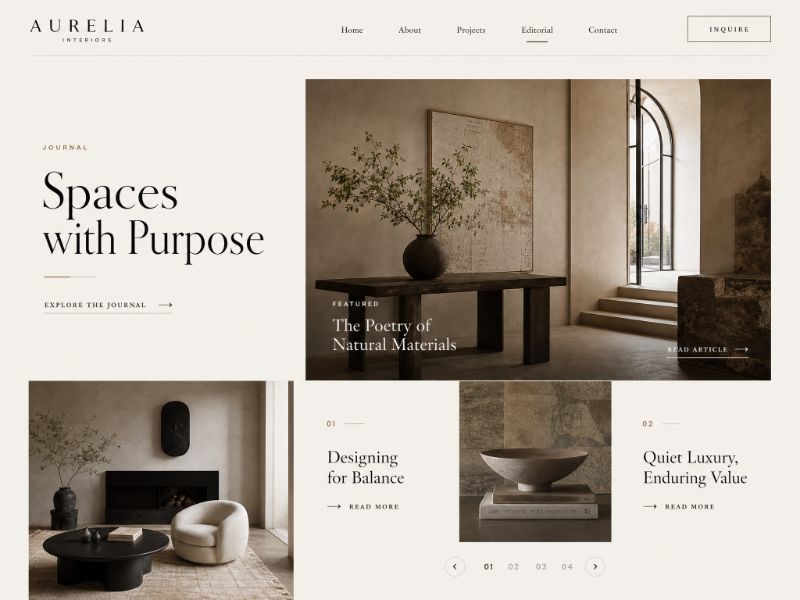 Serif Editorial web design