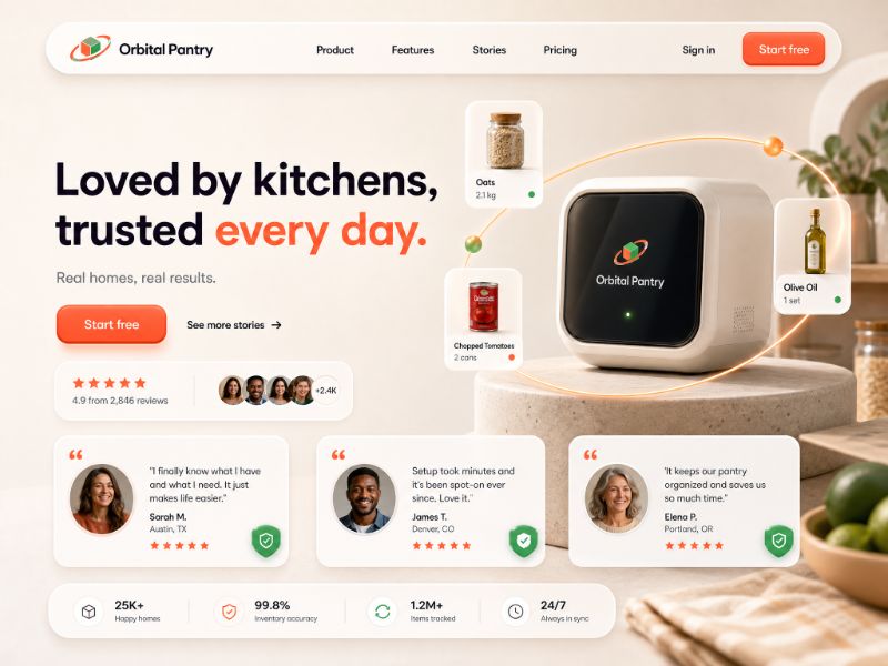 3D Testimonials web design
