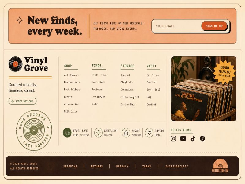 Retro Footer web design
