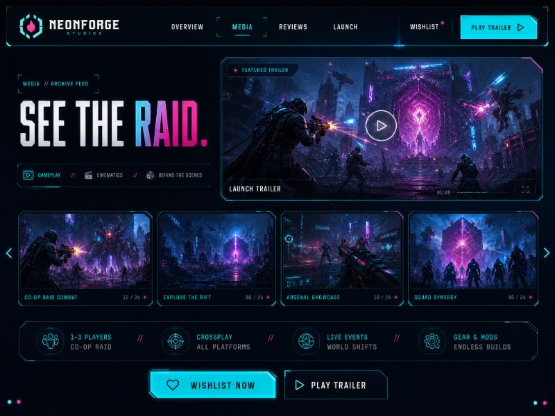 Game Media web design
