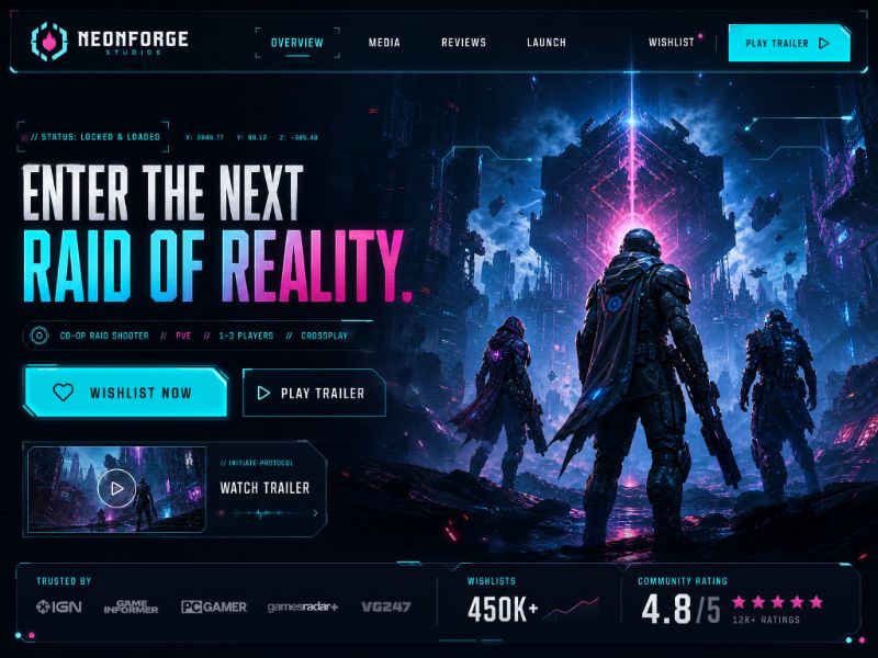 Game Hero web design