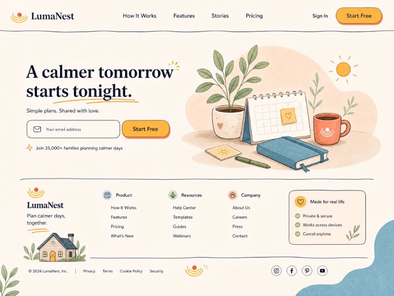 Illustration Footer web design