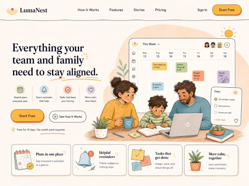 Illustration Features web design