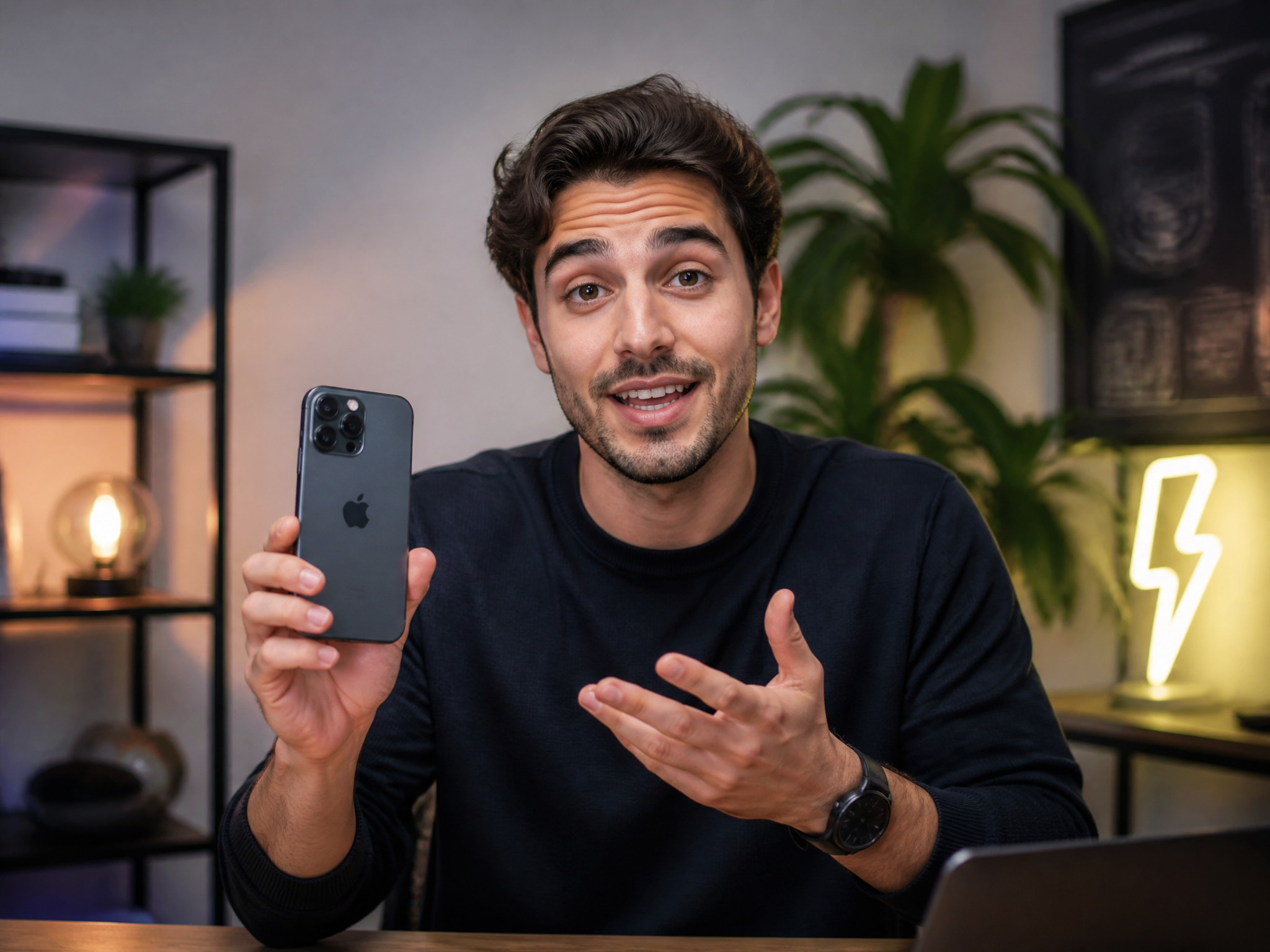 Person using a phone for a promo video