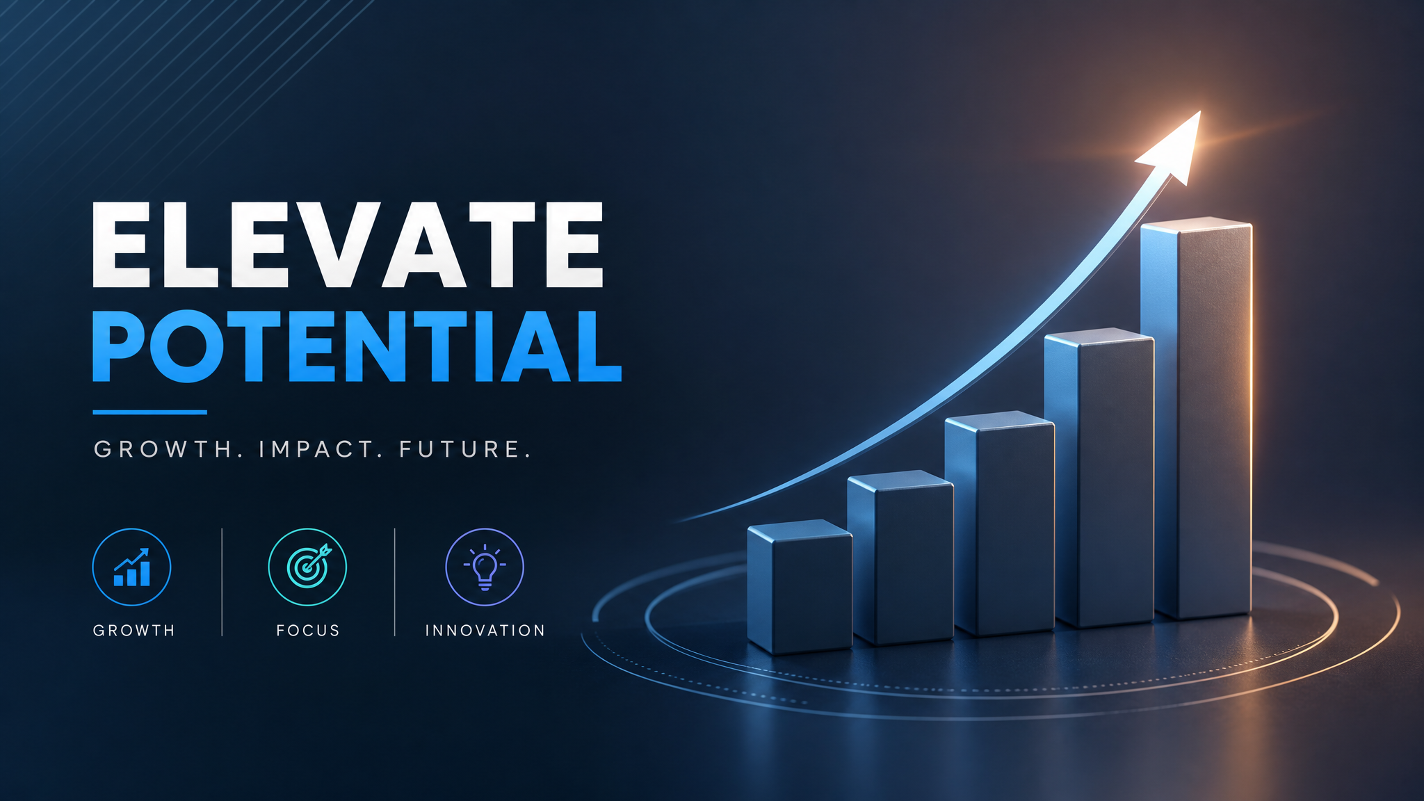 Polished presentation slide visual with clean layout zo...