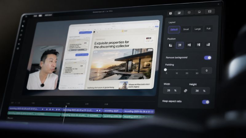 A close-up, angled view of a video-editing workspace sh...