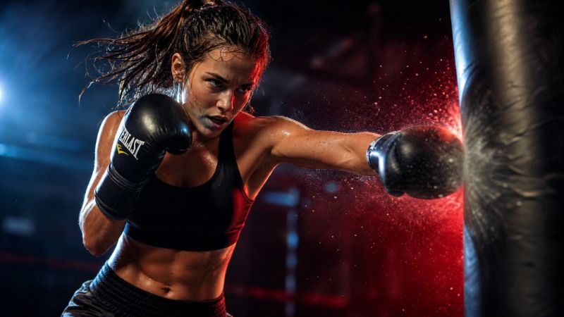 Dynamic action shot with dramatic studio lighting, froz...