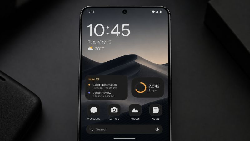 Close-up cinematic perspective mockup with dramatic ang...