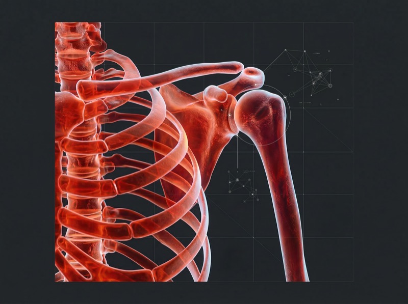 3D Medical Render of Shoulder Joint Anatomy