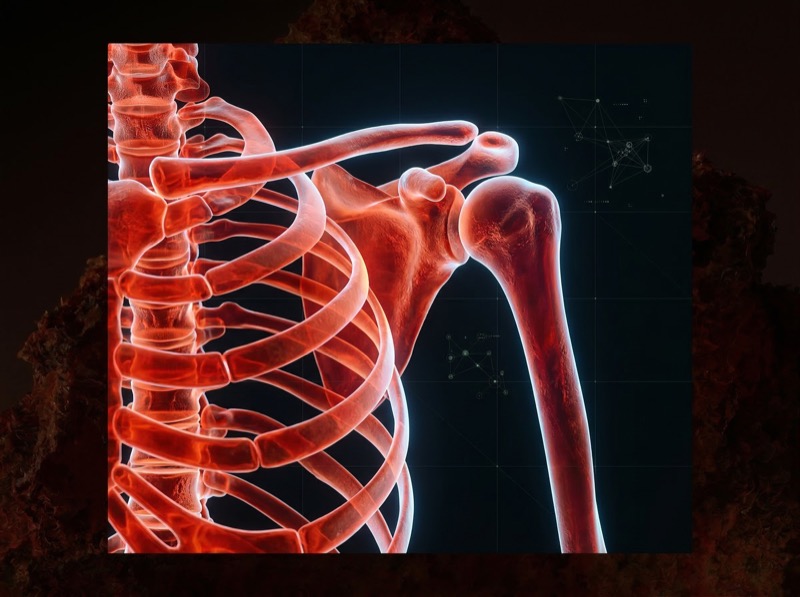 3D Shoulder Joint and Ribcage Anatomy Render