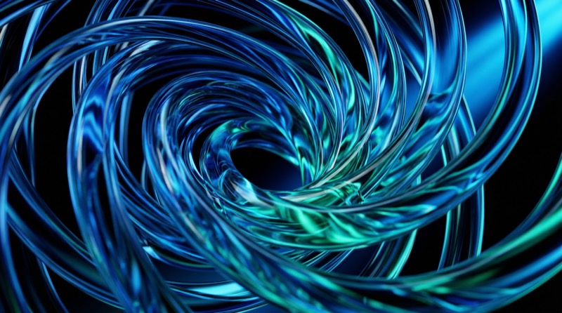 Abstract Blue Glass Spiral Vortex