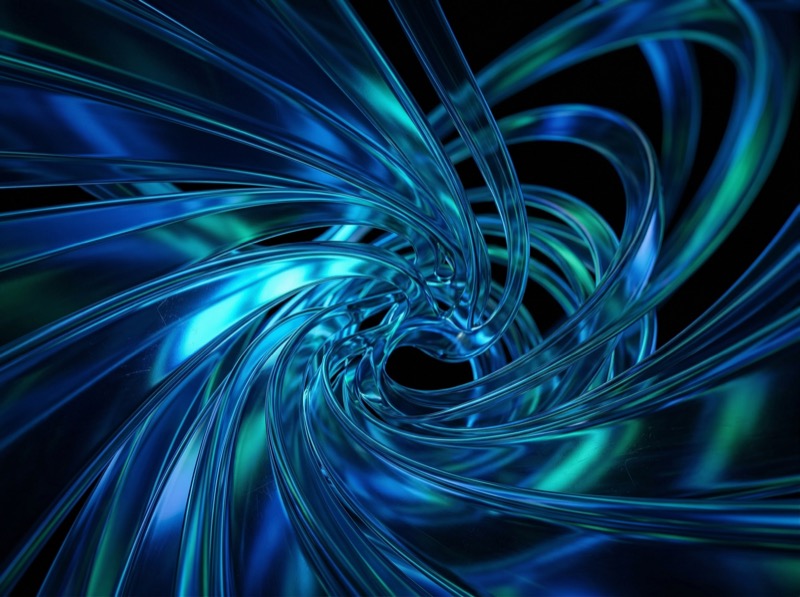 Abstract Blue Glass Swirl Vortex Background